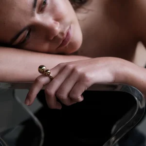 Bandhu Dot Duo Ring vergoldet