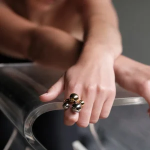 Bandhu Dot Duo Ring vergoldet