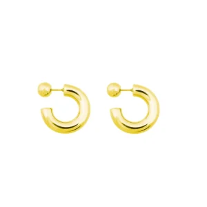Bandhu Hoop dot earrings vergoldet
