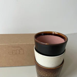 Bornholms Keramikfabrik Original Cup Moods Collections Chocolate Lips, Brown Chocolate, Creamy White- 3er Set