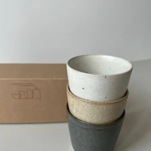 Bornholms Keramikfabrik Original Cup Moods Collections Stone Island, Creamy White, Sand - 3er Set