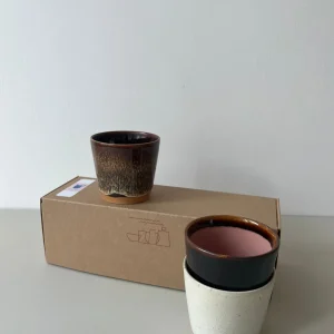 Bornholms Keramikfabrik Original Cup Moods Collections Chocolate Lips, Brown Chocolate, Creamy White- 3er Set