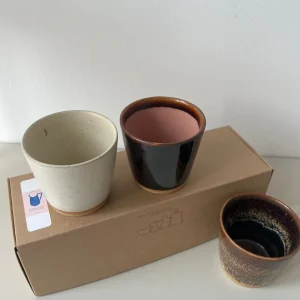 Bornholms Keramikfabrik Original Cup Moods Collections Chocolate Lips, Brown Chocolate, Creamy White- 3er Set