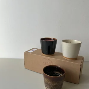 Bornholms Keramikfabrik Original Cup Moods Collections Chocolate Lips, Brown Chocolate, Creamy White- 3er Set