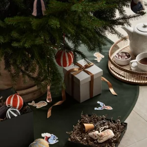 Broste Copenhagen Christbaum Glocke Stripe Pulp Blackberry Purple - 6cm
