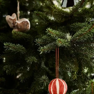 Broste Copenhagen Christbaum Glocke Stripe Pulp Intense Blue - 6cm