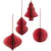 Broste Copenhagen Christmas Mix Papier Pompeian Red - 4er Set