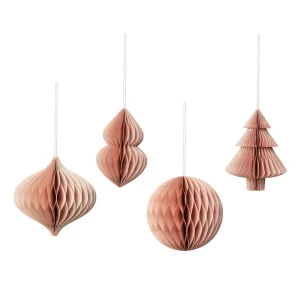 Broste Copenhagen Christmas Mix Papier Dusty Pink - 4er Set