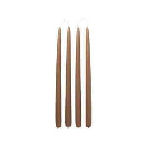 Broste Copenhagen getauchte Kerze "mocca" 38cm - 4er Set