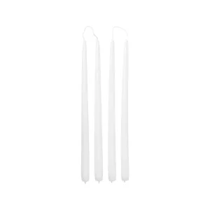 Broste Copenhagen getauchte Kerze "pure white" 38cm - 4er Set