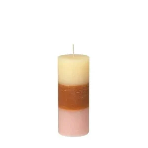 Broste Copenhagen Kerze "Rustik Rainbow" 17cm - Tequila Sunrise