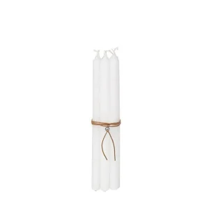 Broste Copenhagen Kerzen weiß 8 Stück - extra schmal 1,2cm