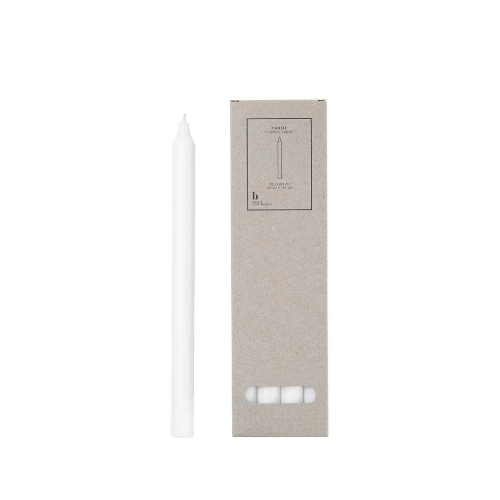 broste_copenhagen_kronenk_0.webp Broste Copenhagen Kronenkerze Rustic Pure White 8 Stück - 29cm