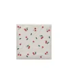 Broste Copenhagen Serviette Cherry 33x33cm - Offwhite/Red