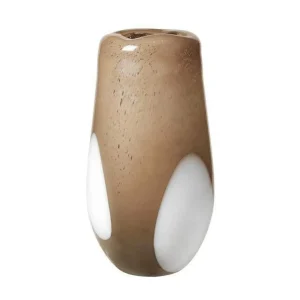 Broste Copenhagen Vase Ada Dot Glas - simply taupe warm grey 19,5x37 cm