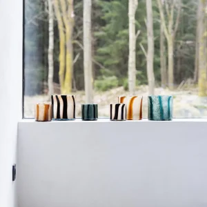 By on Calore Windlicht black beige - 10 cm