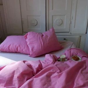 CRSP - Bettbezug Set Einzelbett Sunset Pink (2 tlg.) - 140x200/220cm + 60x70cm
