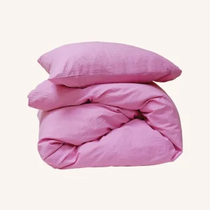 CRSP - Bettbezug Set Einzelbett Sunset Pink (2 tlg.) - 140x200/220cm + 60x70cm