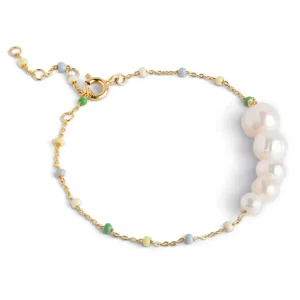 Enamel Copenhagen Armband Lola Carmen - 18k vergoldetes 925er Sterlingsilber, Süßwasserperlen
