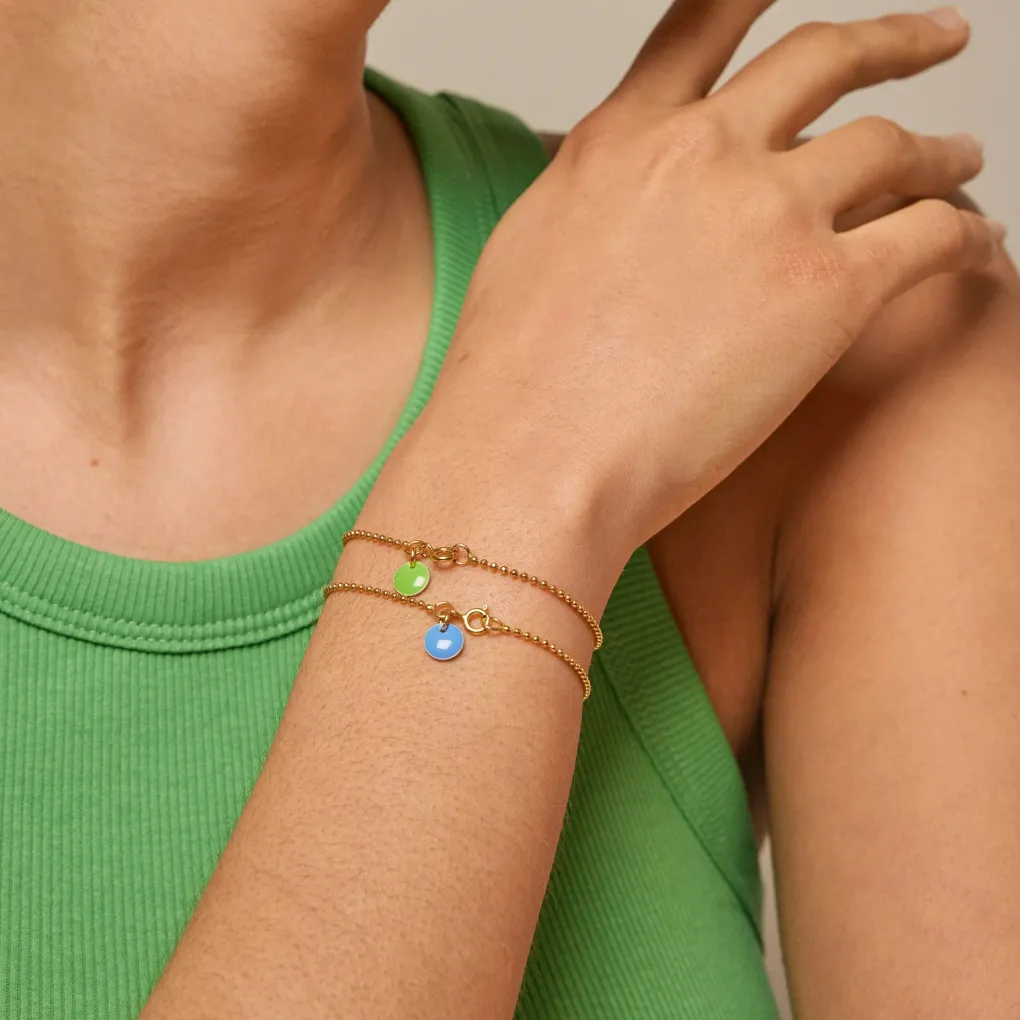enamel_copenhagen_armband_1-9.webp Enamel Copenhagen Armband Ball Chain Cornflower - 18k vergoldetes 925er Sterlingsilber