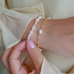 Enamel Copenhagen Armband Lola Perlita - 18k vergoldetes 925er Sterlingsilber, Süßwasserperlen