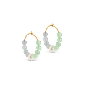 Enamel Copenhagen Hoops Kalea - pearls, light green and light blue