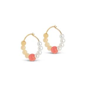 Enamel Copenhagen Hoops Kalea - pearls, orange and light yellow
