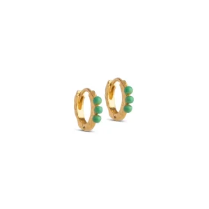 Enamel Copenhagen Ohrringe Paula 8mm Green - 18k vergoldetes 925er Sterlingsilber