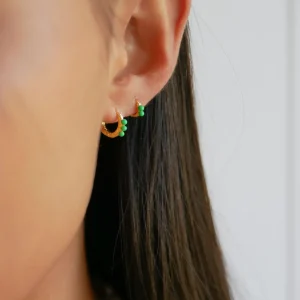 Enamel Copenhagen Ohrringe Paula 8mm Green - 18k vergoldetes 925er Sterlingsilber