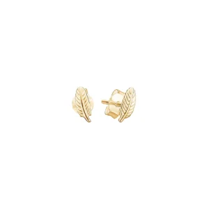 Enamel Copenhagen Ohrstecker Leaf - 18k vergoldetes 925er Sterlingsilber