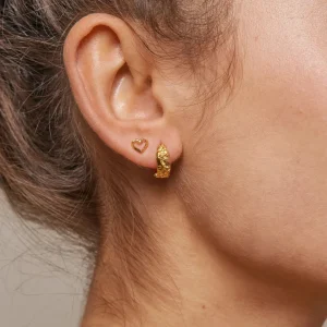 Enamel Copenhagen Ohrstecker Organic Heart - 18k vergoldetes 925er Sterlingsilber
