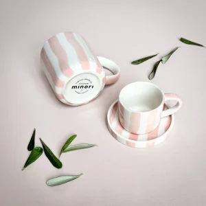 Magazin Minori Espresso Tassen Stripes Incanto Rosé 2er Set - 4 Teile
