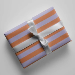 Naturbedacht Geschenkpapier Streifen lila/orange