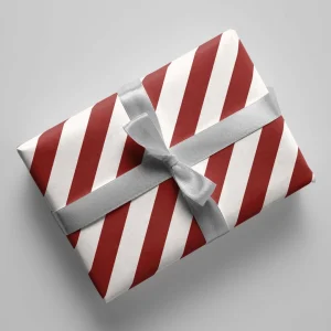 Naturbedacht Geschenkpapier Streifen rot/weiß