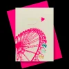 PS Grußkarte Neon Riesenrad "Ois Guade"