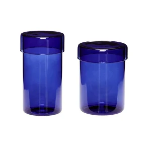 Hübsch Pop Aufbewahrungsglas large blau - 2er Set