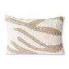 HKliving Fluffy Kissen weiß/beige inkl. Füllung - 35x55cm