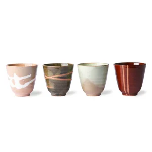 HKliving Kyoto Ceramics Japanese Yonomi Tassen - 4er Set