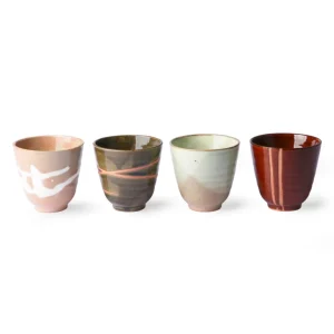 HKliving Kyoto Ceramics Japanese Yonomi Tassen - 4er Set