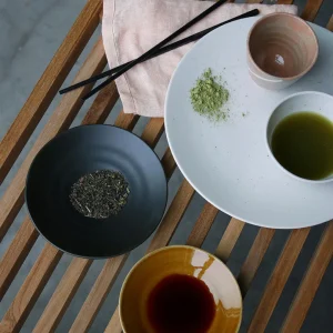 HKliving Kyoto Ceramics Japanese Desert Plate matt black