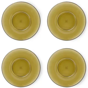 HKliving 70s Glassware Saucers Mud Brown - 4er Set