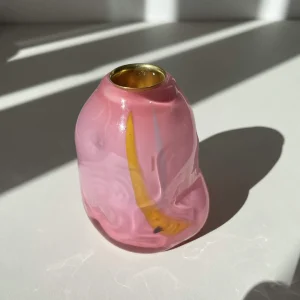 Glassblow DK Kerzenhalter Opalglas Cottoncandy - rd. 8cm