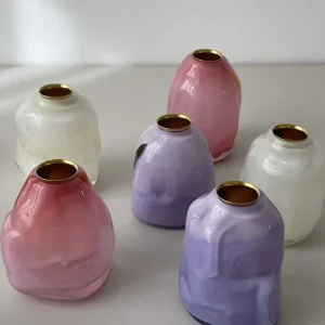 Glassblow DK Kerzenhalter Opalglas Cottoncandy - rd. 8cm