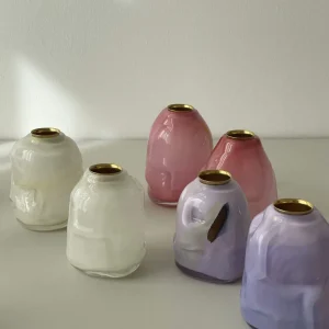 Glassblow DK Kerzenhalter Opalglas Lavender - rd. 8cm