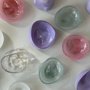 Glassblow DK Kerzenhalter Opalglas Lavender - rd. 8cm