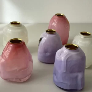 Glassblow DK Kerzenhalter Opalglas Vanille - rd. 8cm