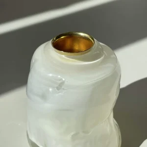 Glassblow DK Kerzenhalter Opalglas Vanille - rd. 8cm