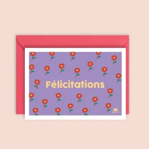Ma Petite Vie - Postkarte Félicitations Blumen