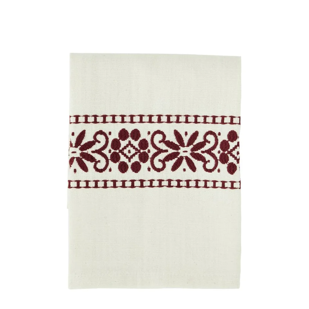 madam_stoltz_embroidered__0.webp Madam Stoltz Embroidered kitchen towel red - 45 x 70 cm