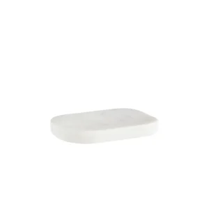 Madam Stoltz marble soap dish white - 13 cm